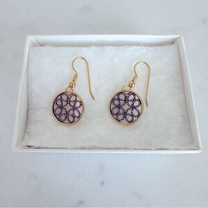 Metropolitan Museum of Art Earrings cast in pewter electroplated in 24 karat gld